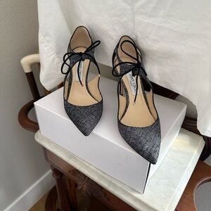 Jimmy Choo Black Textured Heels